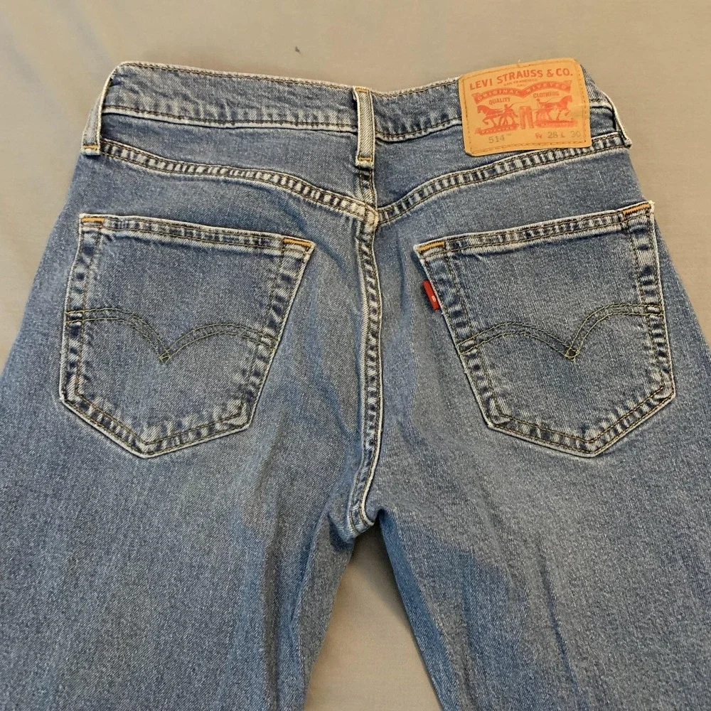 Levis 514‎ Jeans Mens 28x30 Blue Denim Straight Fit Stretch Medium Wash